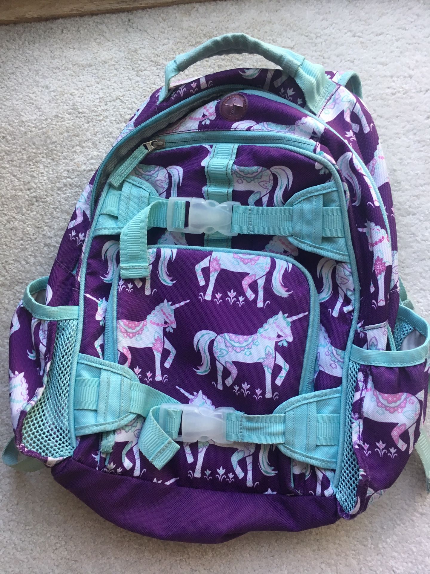 Pottery barn kids unicorn backpack used.