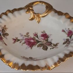 Trinket Dish with Gold Accents