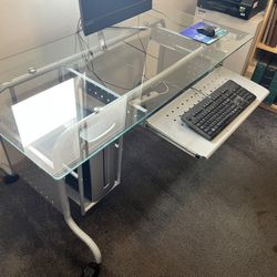 Glass Topped Computer Desk