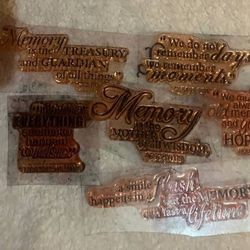 Plastic "Memories" rubber stamps (13) 