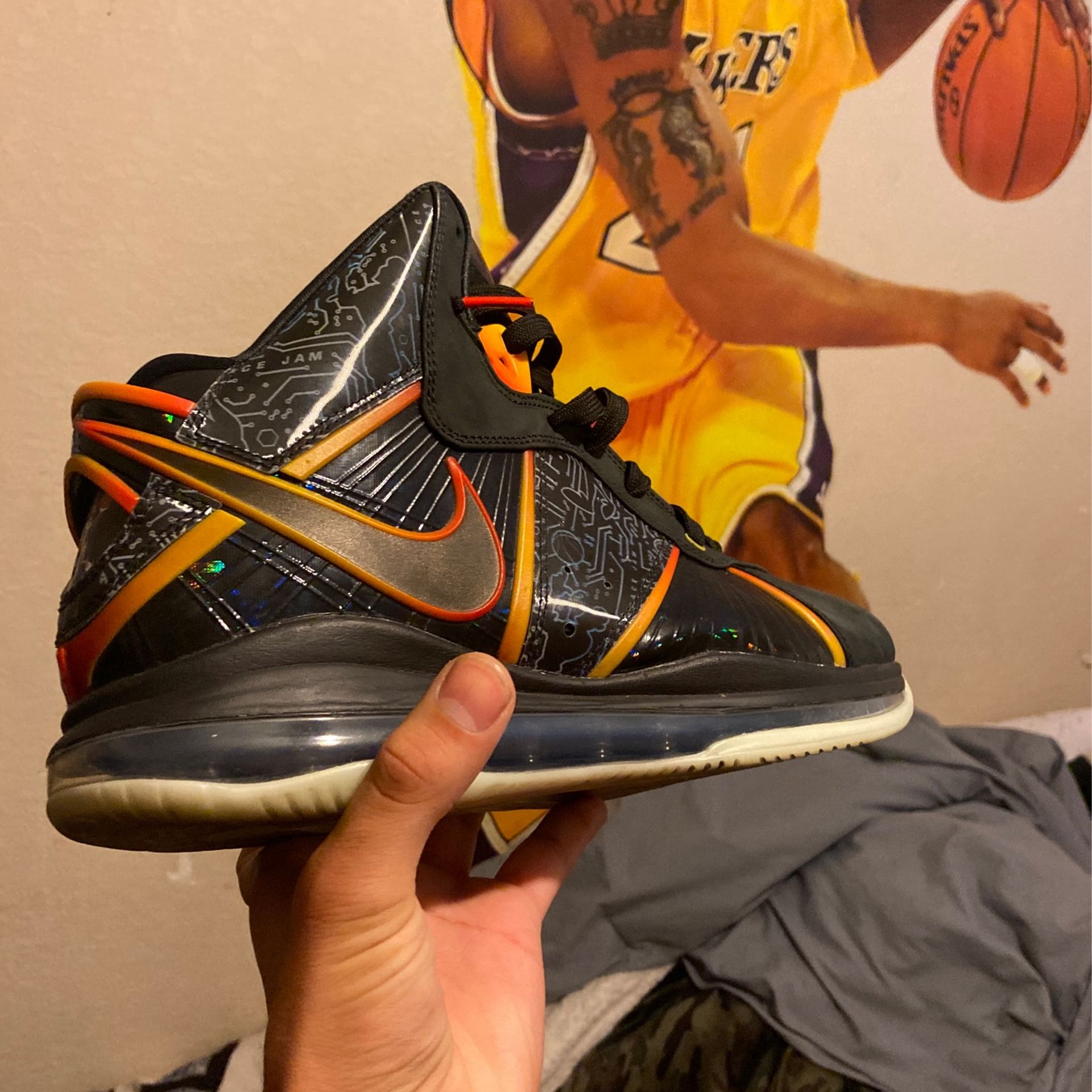 Nike Lebron Space jam Black Sole Custom Size 12