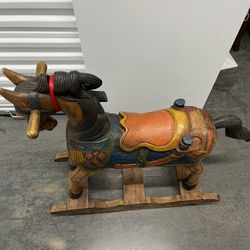 Beautiful painted hand carved rocking horse