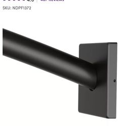 Curved Black Metal Shower Bar