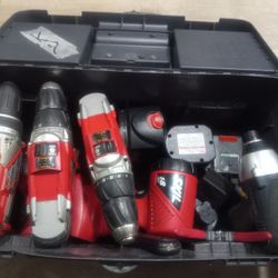 Multiple Battery Powered Drills, Chargers,Batteries