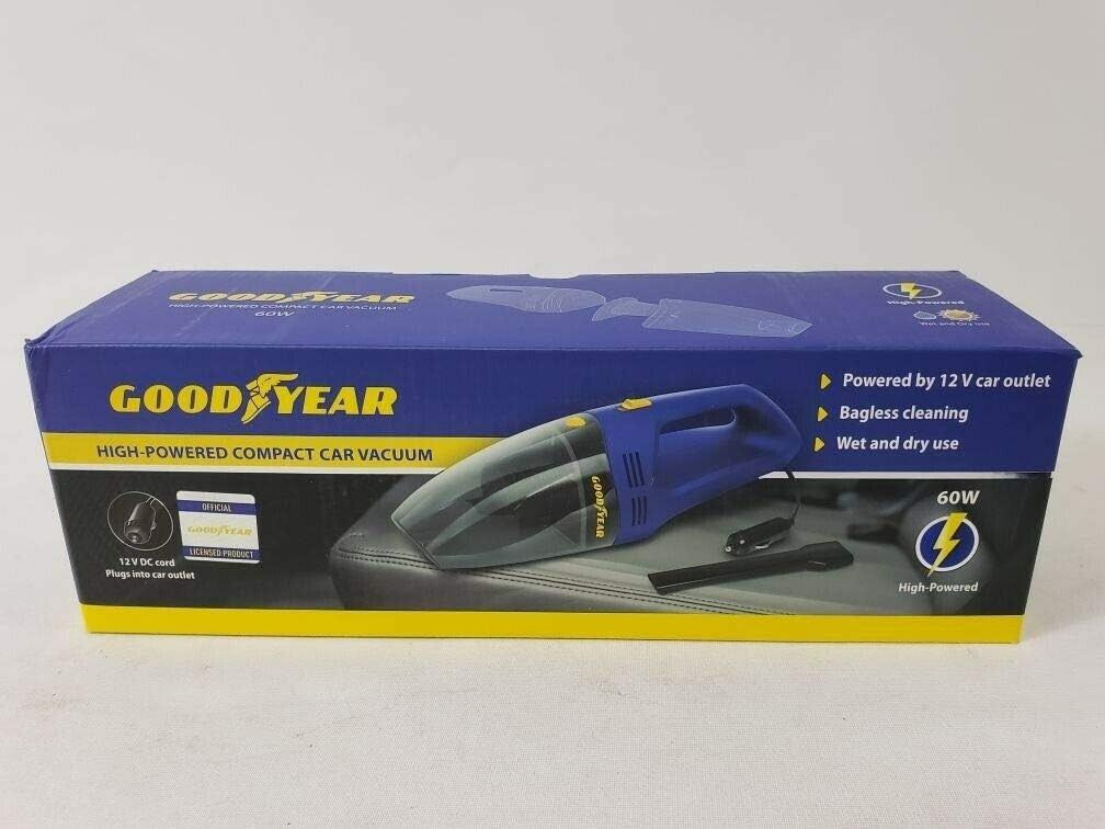 GoodYear High-Powered Compact Car Wet Dry Vacuum 60W 12V