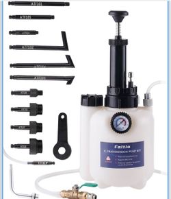3L Transmission Fluid Transfer Pump w/ 12 ATF Adapters, Automotive Fluid Pressure Pump for Refilling Transmission, Differential and Gear Oil, Manual C