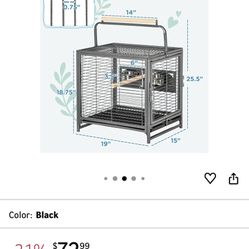 18” Heavy Duty Wrought Iron Travel, Or Table Top Cage