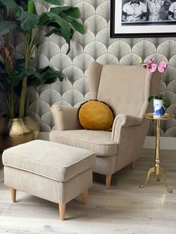 IKEA Strandmon Armchair | Vintage | Antique | CB2 | Crate & Barrel | Pottery Barn | Mid-Century Modern | West Elm