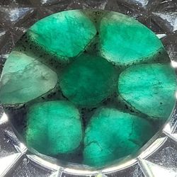 Rare 22.20 Ct Loose Colombian Trapiche Green Beryl Emerald Like Round Cut Gemstone. This stunning 22.20 Ct Loose Colombian trapiche green beryl emeral