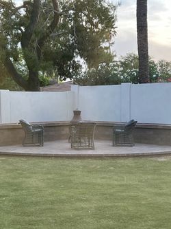 Gray outdoor dining chairs -4