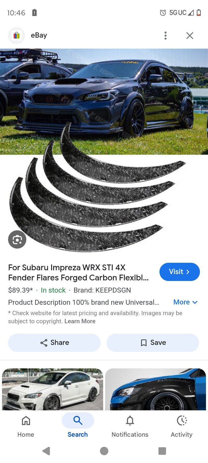 Forge Carbon Fender Flares