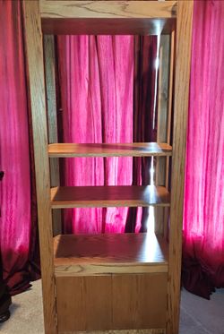 6ft Oak Shelving with Cabinet