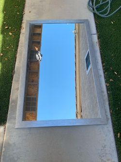 Large Wall Mirror with Gray Frame 48x30