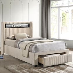 New twin platform bed frame with LED