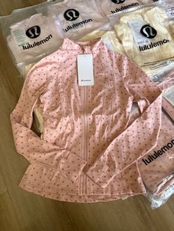 Lululemon Pink Polka Dot Zip-Up Jacket