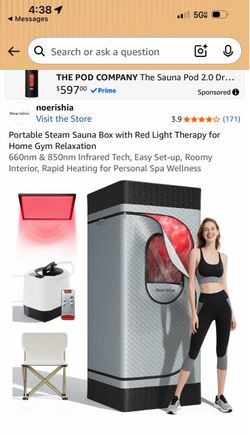 Noerishia Portable Steam Sauna Box with Red Light Therapy