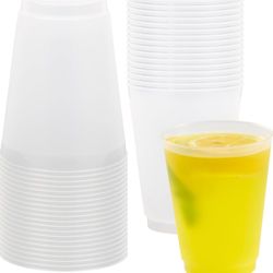 Flexi Grip 16 Ounce Disposable Cups, 500 Flexible Drinking Cups - Stackable, Dishwashable, Frosted Plastic Party Cups, Serve Cold Drinks, For Restaura