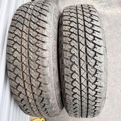 Pair (2) 245 75 17 Bridgestone Dueler A/T tires 
