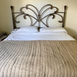 King Brass Bed (Frame, Box Spring and Firm Mattress)