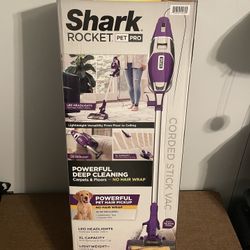 NEW Shark Rocket ZS350 Silver/Purple Stick Vacuum with Self Cleaning Brushroll