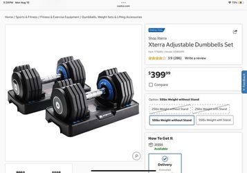 Xterra Adjustable Dumbbells Set 55lbs