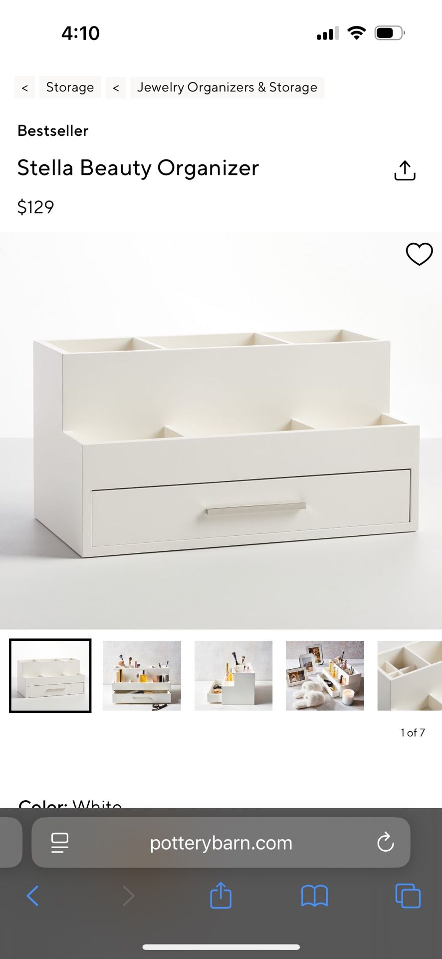 Beauty Organizer Pottery Barn