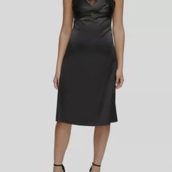 NEW Guess Women's Black Lace-Trim Sleeveless V-Neck Slip Dress Size 8