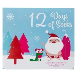 New 12 Days Of Ladies No-Show Socks Advent Calendar holiday winter gift women's size 9 11 Christmas