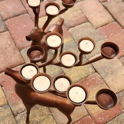 Pair Of Reindeer, Bronce Or Copper.