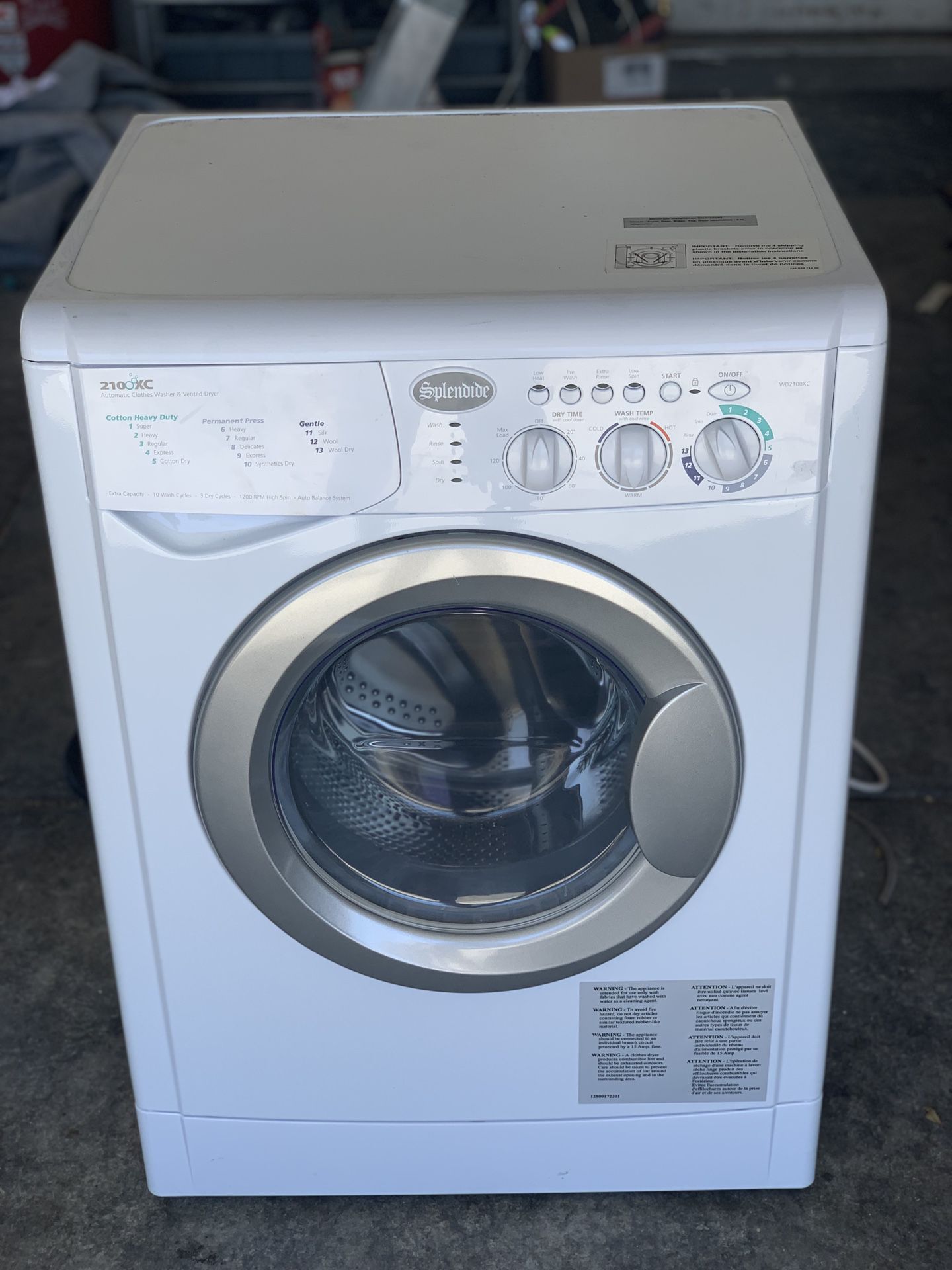 Splendide 2100XC Washer Dryer Combo - White