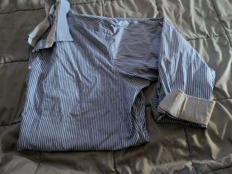 Men's Blue Striped Dress Shirt