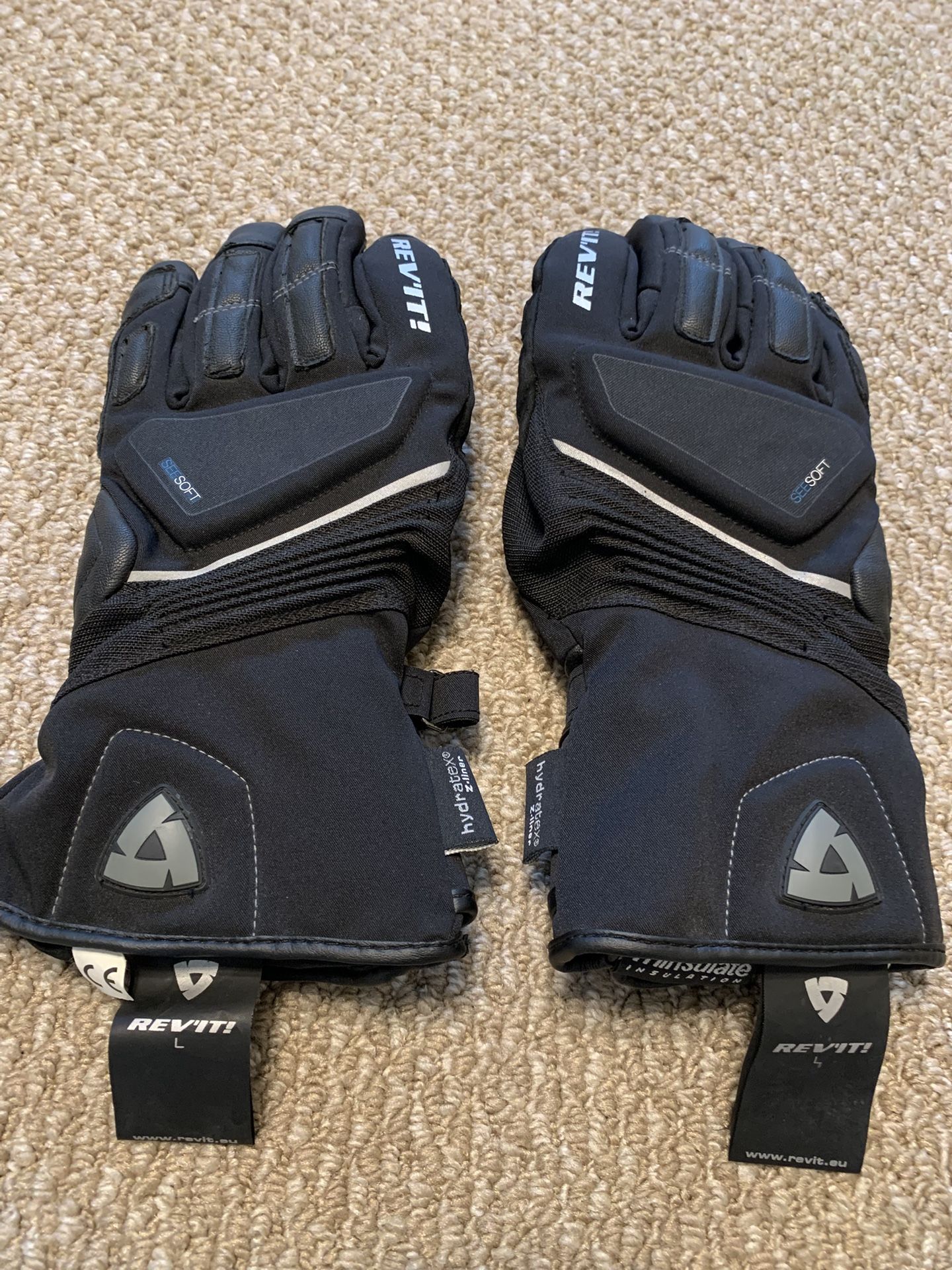 Revit Motorcycle Gloves Black Large