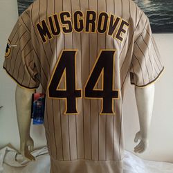 🆕 San Diego Padres Joe Musgrove Pinstripe Road Jersey Men 40/M