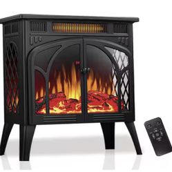 R.W.FLAME 23.48 in. Freestanding Electric Fireplace Stove ssHeater in Black