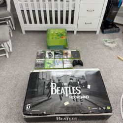 Xbox 360 With Games And Rock band Set 