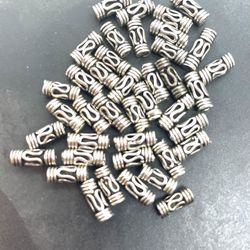 Sterling Bali Scroll Tube Beads 10pc