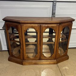 Vintage Display Bar or China Cabinet Solid Wood