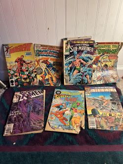 Comic books Spider man Captain America Superman ETC