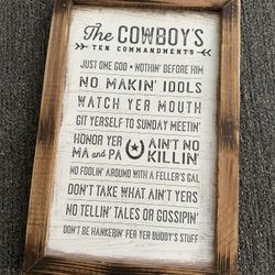Hobby Lobby Cowboy Decor Sign 