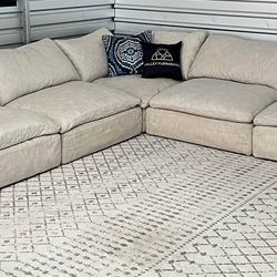 CLOUD PLUSH BRAND NEW CREAM SECTIONAL SAME DAY DELIVERY 