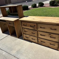 Solid Wood! Dresser + Desk Set  