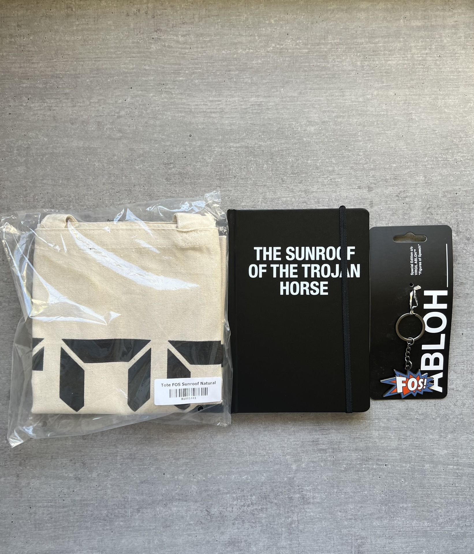 Virgil Abloh Off White Tote Bag + Notebook + Keychain Bundle