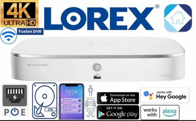 Lorex N843A82 Fusion 4K HD 8CH NVR 2TB Smart Security Video Camera Network