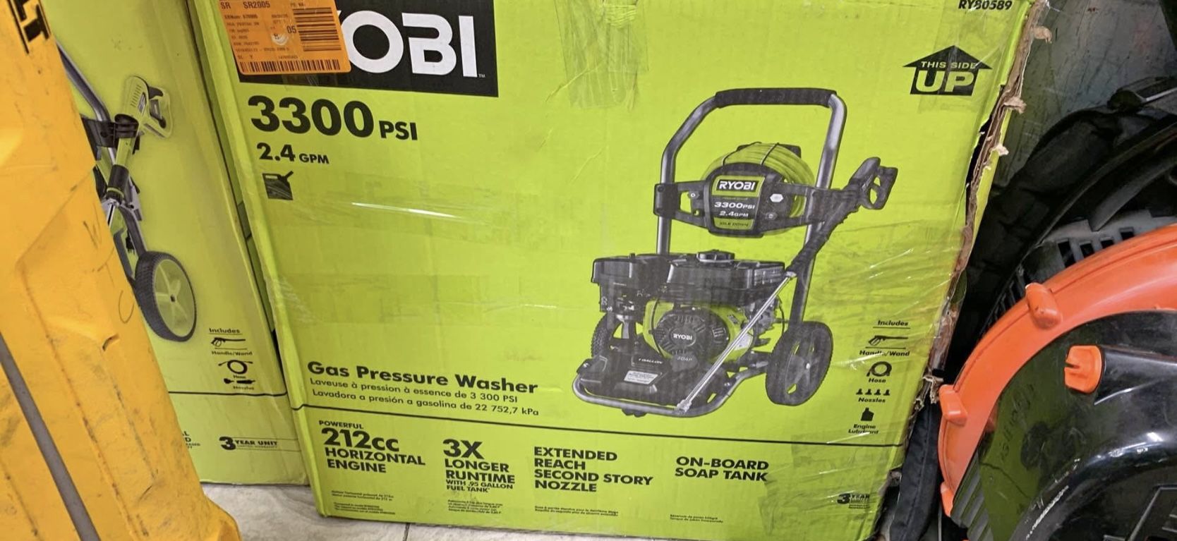 Ryobi 3300 Psi 2.4gpm Cold Water Gas Pressure Washer With 212cc Engine
