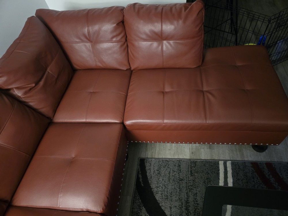 Red Sofa With L Shape Chase
