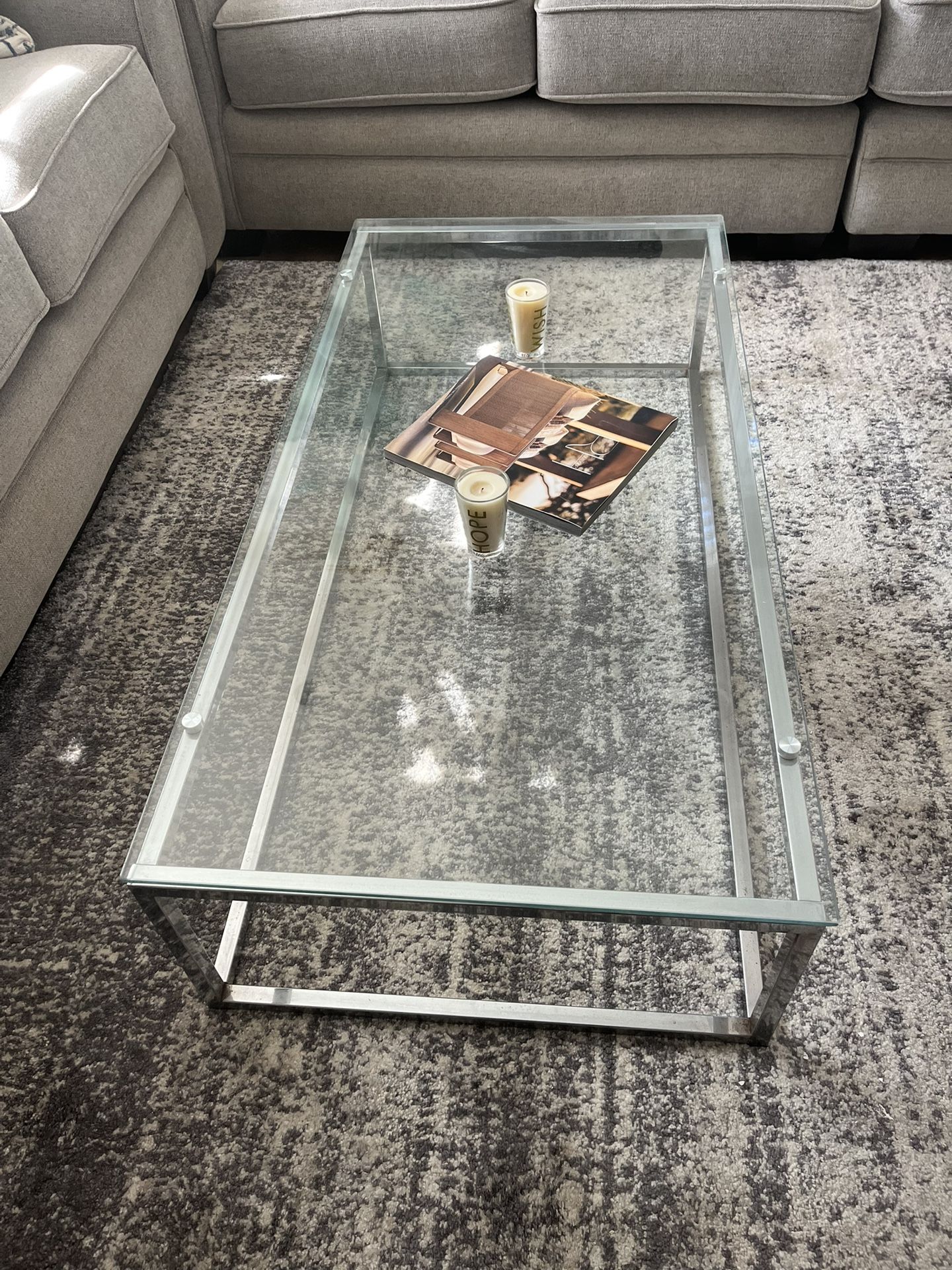 Glass coffee table