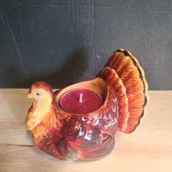 Cute Ceramic Turkey Candle Holder 