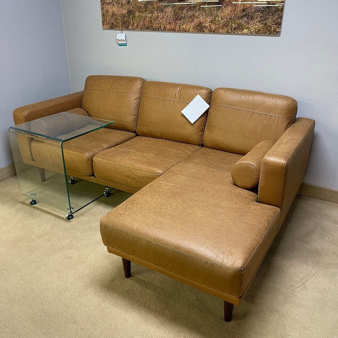 Caramel Reversible Sectional Sofa//Fast Delivery