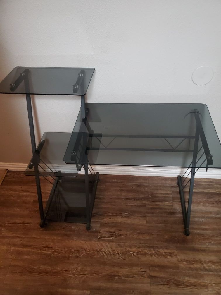 Glass computer desk $60 obo