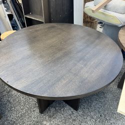 Brown Wood Round Dining Table - 42” - Excellent Condition 